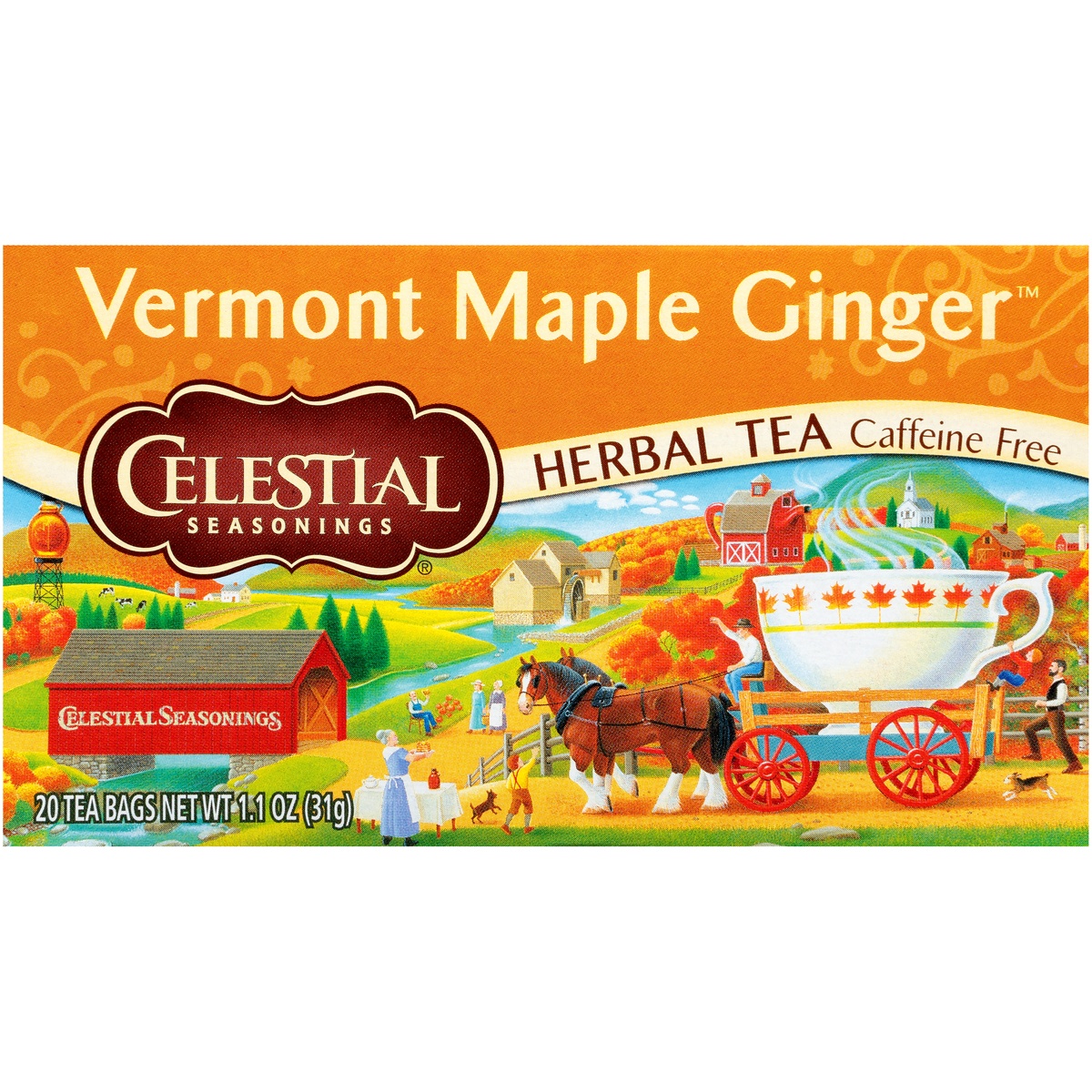 slide 5 of 8, Celestial Seasonings Vermont Maple Ginger Caffeine Free Herbal Tea Bags 20 ct Box, 