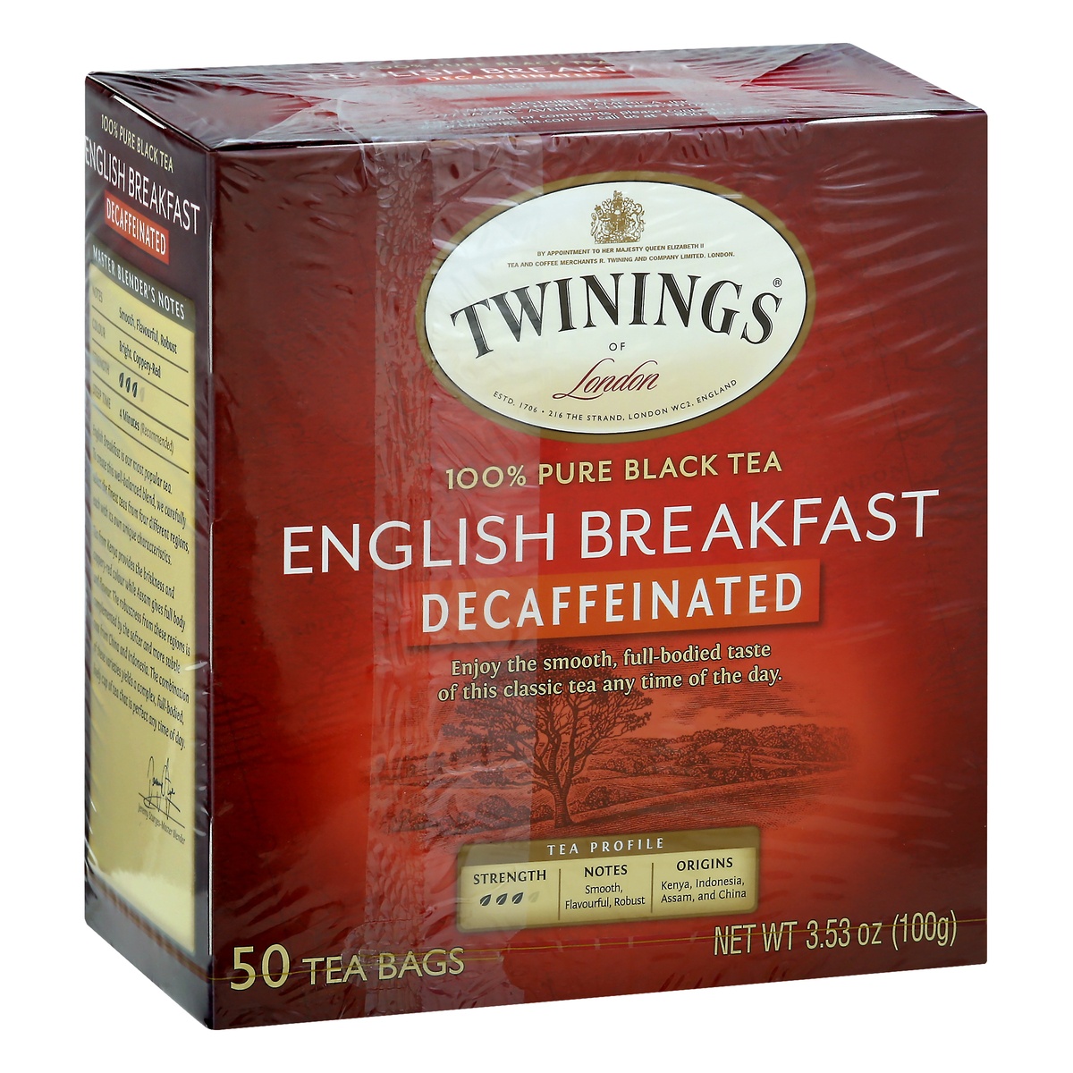 slide 2 of 9, Twinings 100% Pure Decaffeinated Tea Bags English Breakfast Black Tea 50 ea, 