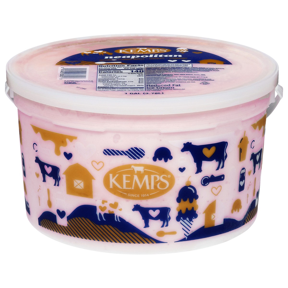 slide 1 of 7, Kemps Neapolitan Ice Cream Pail, Gallon, 1 gal
