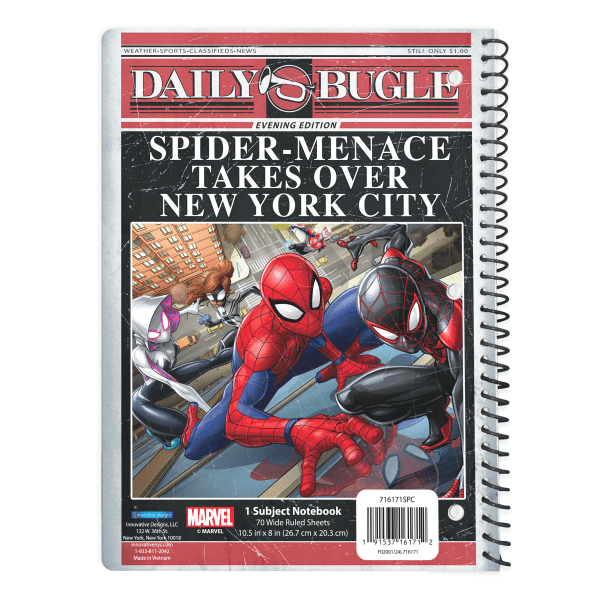 slide 2 of 3, Innovative Storage Designs Spiderman Single Subject Wide Ruled Notebook, 70 Sheets, 1 ct