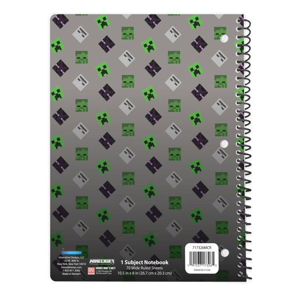 slide 3 of 3, Innovative Storage Designs Minecraft Single Subject Wide Ruled Notebook, 8.5"" x 11"", 70 Sheets, 1 ct