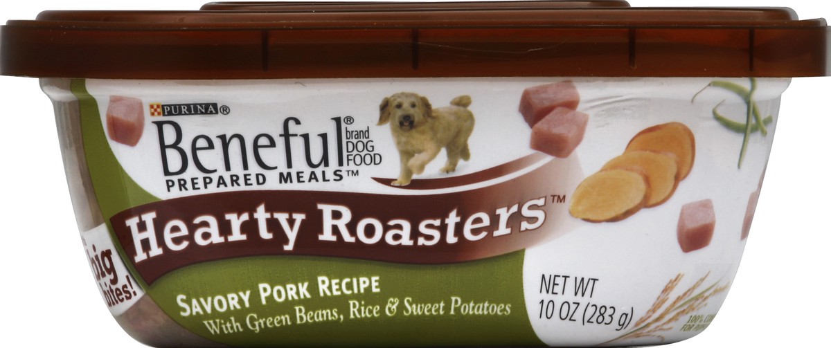 slide 5 of 6, Purina Beneful Preparted Meals Dog Food Hearty Roasters Savory Pork Recipe, 10 oz