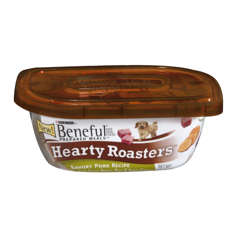 slide 1 of 6, Purina Beneful Preparted Meals Dog Food Hearty Roasters Savory Pork Recipe, 10 oz