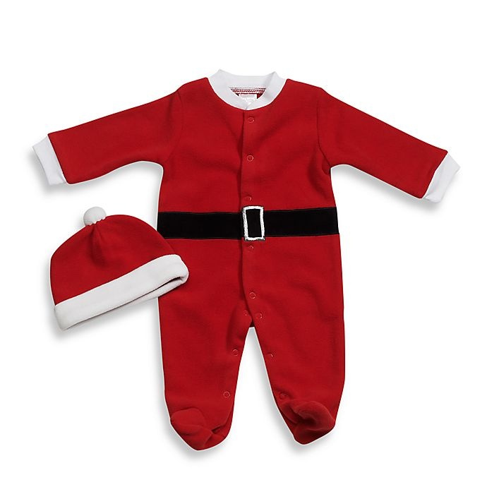slide 1 of 1, babyGEAR Size 0-3 Month Santa Fleece Footie, 1 ct