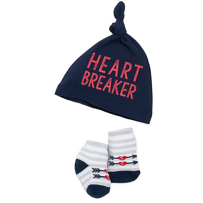 slide 1 of 1, babyGEAR Hat and Bootie Heart Breaker Set, 1 ct