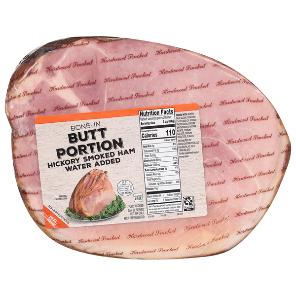 slide 1 of 1, Giant Fully Cooked Bone-In Hickory Smoked Butt Portion Ham, per lb