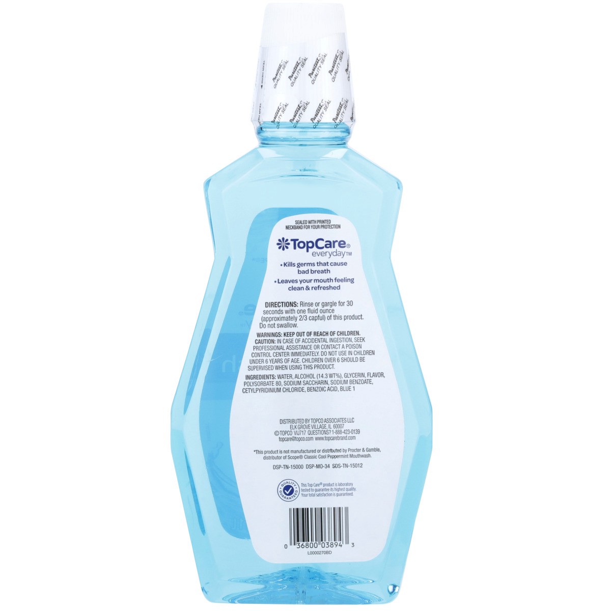 slide 5 of 9, TopCare Freshening Mouthwash, Peppermint, 33.8 fl oz