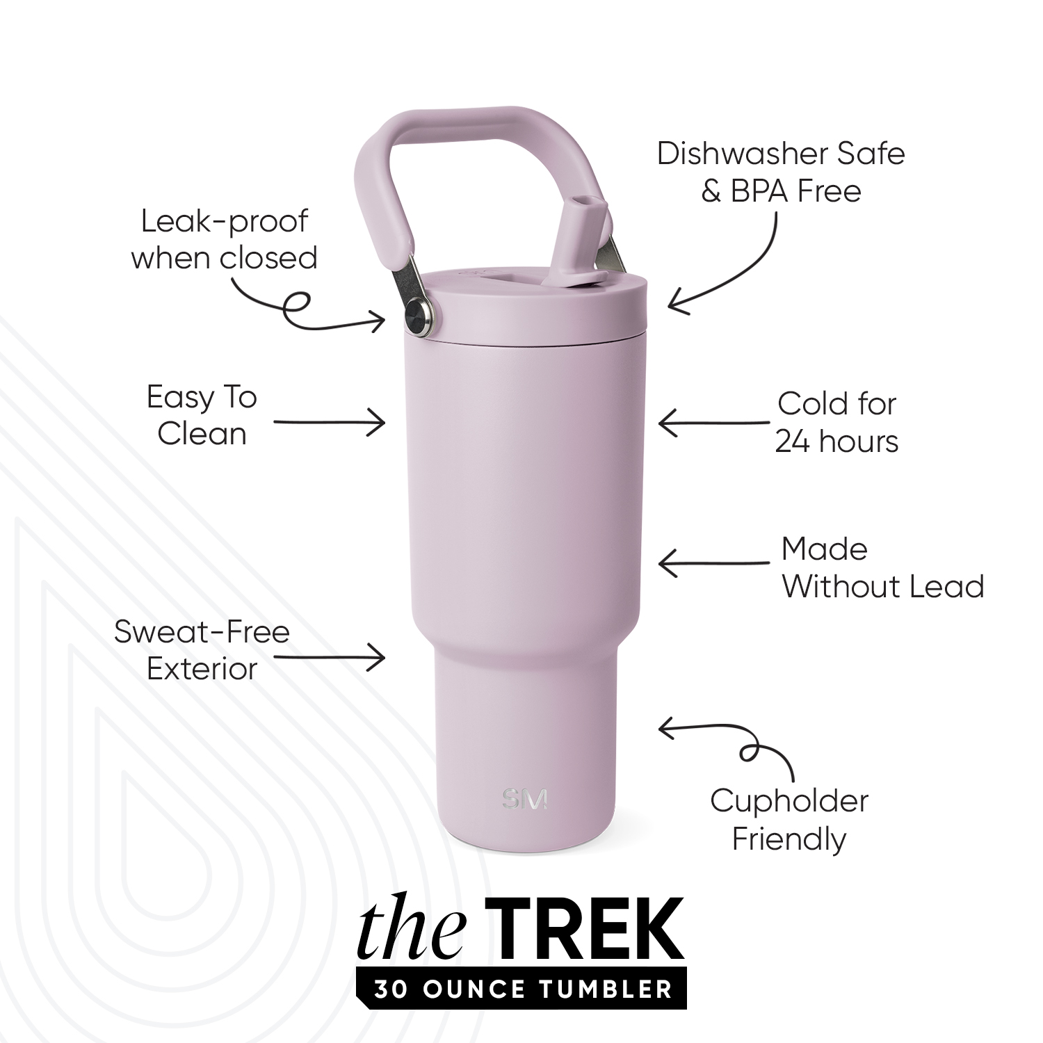 slide 2 of 4, Simple Modern Trek Pivot - Lavender Mist 30oz, 30 oz