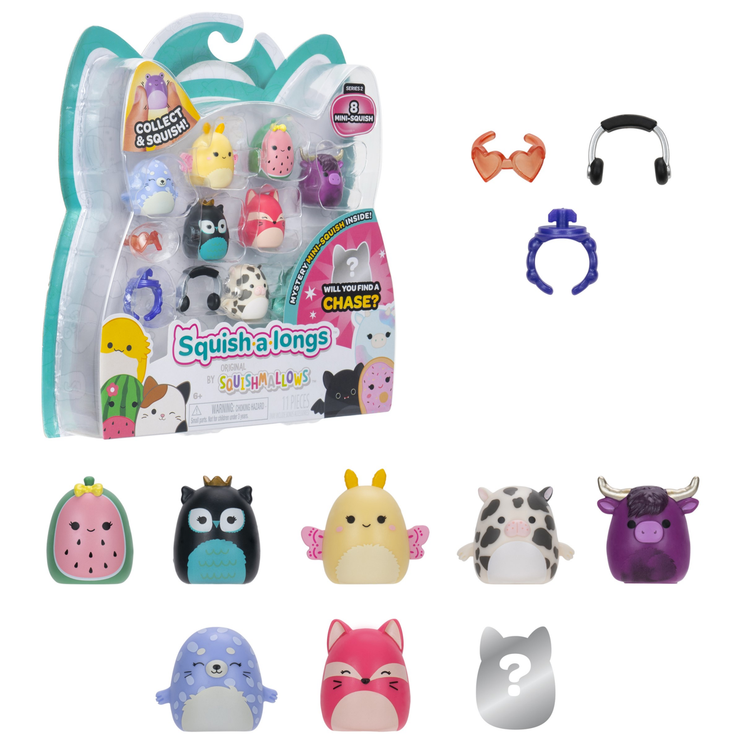 slide 6 of 6, Squish a Longs 8 Pk Figs and Accessories, 8 ct