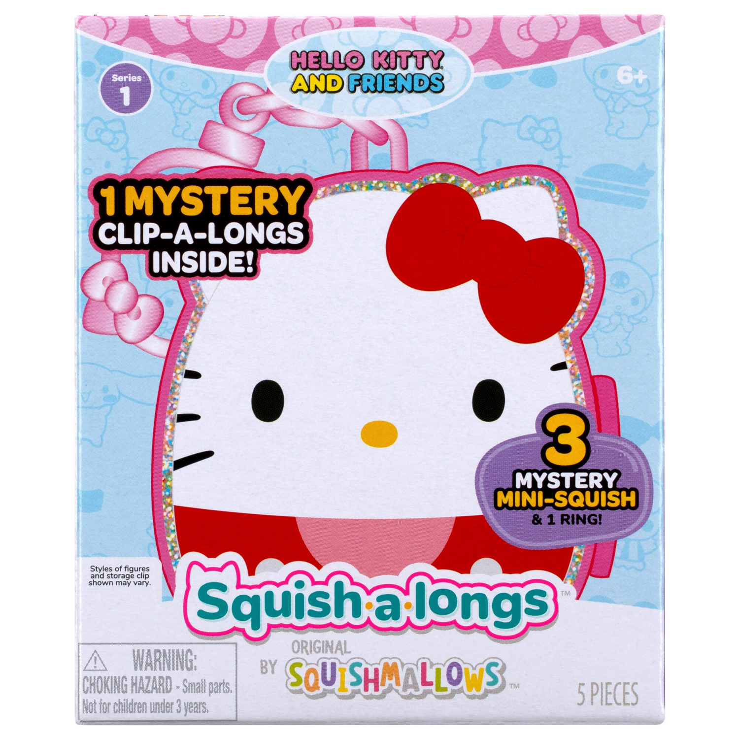 slide 3 of 6, Squishmallows Hello Kitty & Friends Mystery Clip-A-Longs Blind Pack, 1 ct