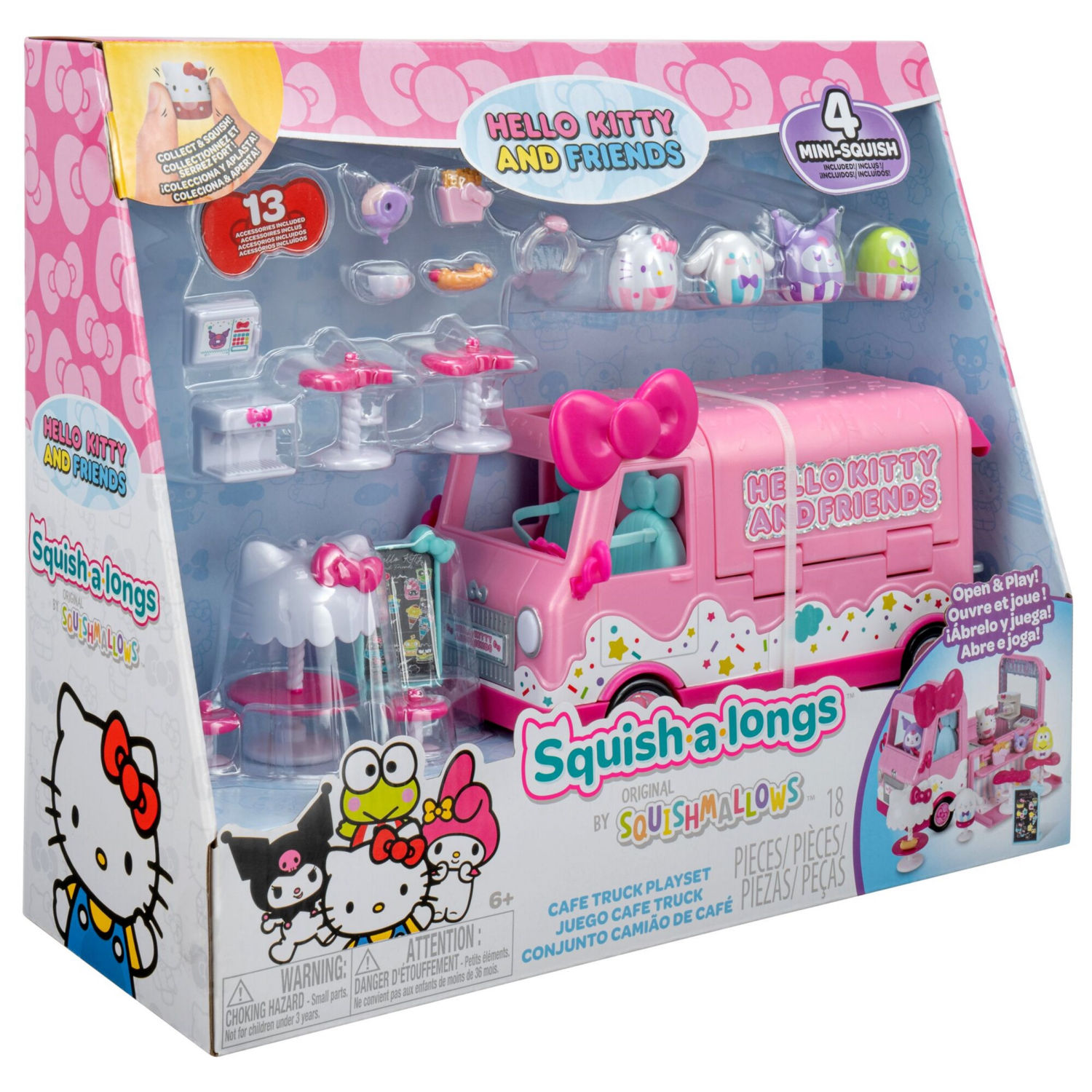slide 2 of 3, SQUISHMALLOW Squish-A-Longs - Hello Kitty Assortment Large Playset, 1 ct