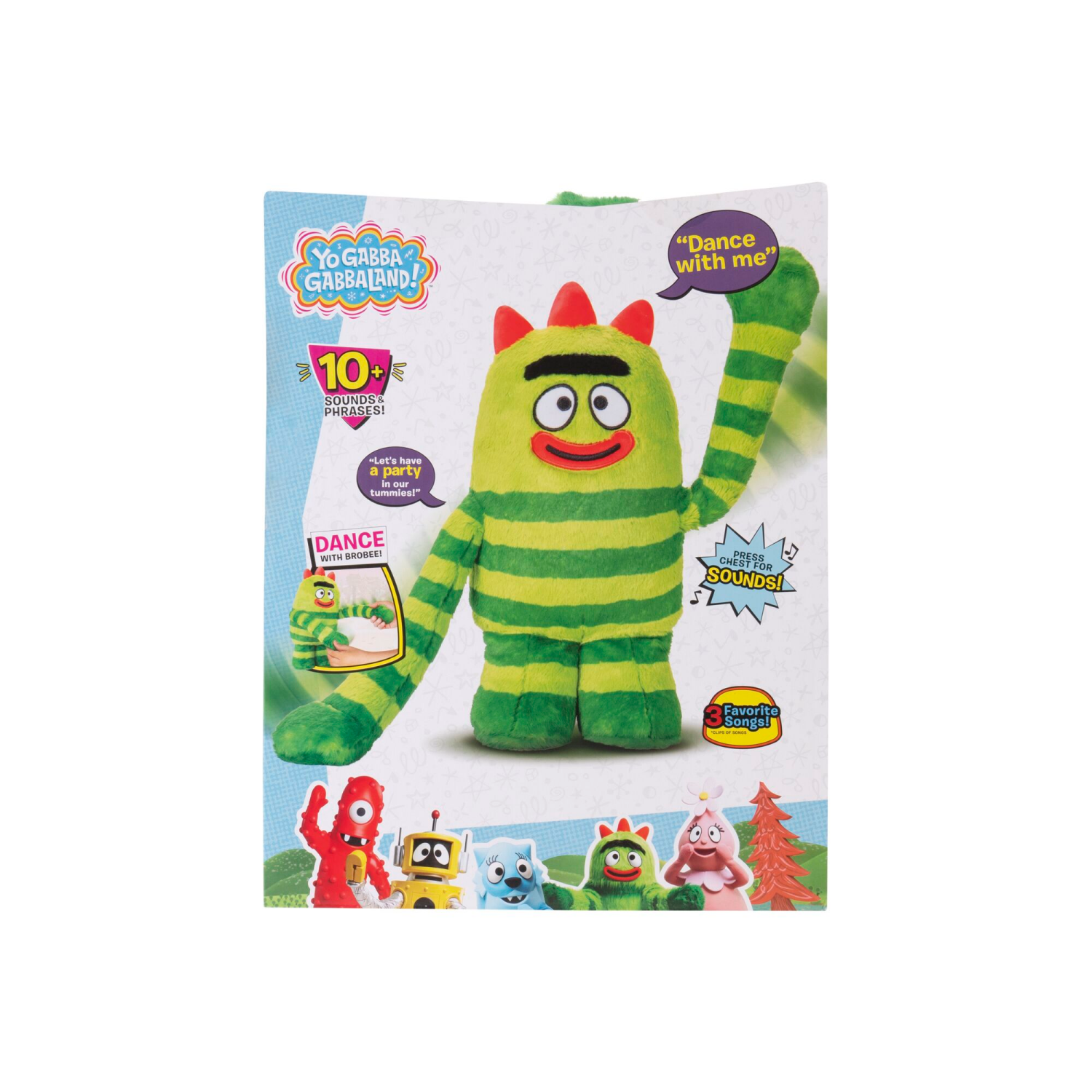 slide 4 of 7, Yo Gabba Gabbaland-12",lights, Sounds Brobee Plush, 1 ct
