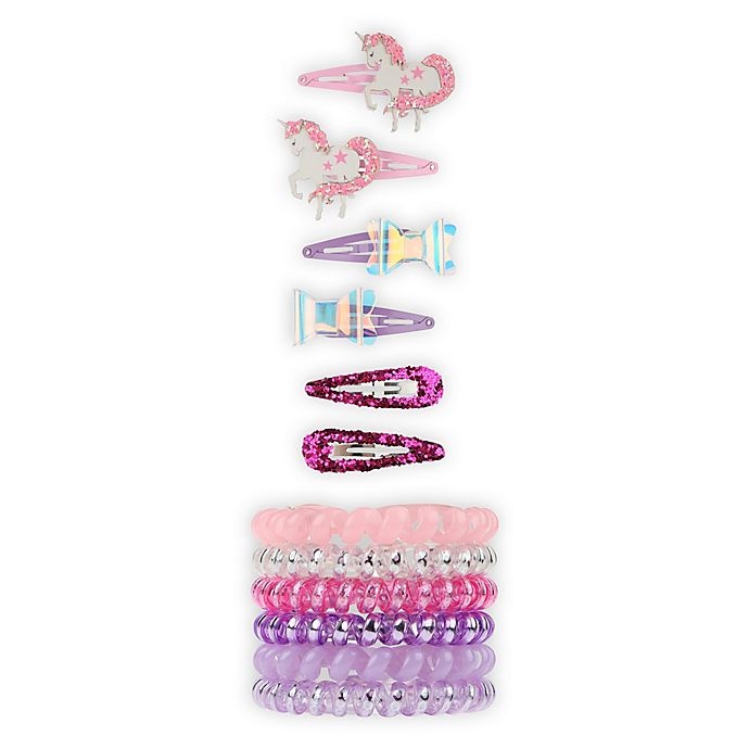 slide 1 of 2, Capelli New York Hair Clip and Pony Set - Pink, 12 ct