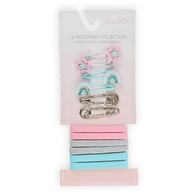 slide 2 of 2, Capelli New York Hair Clip and Pony Set - Teal, 12 ct