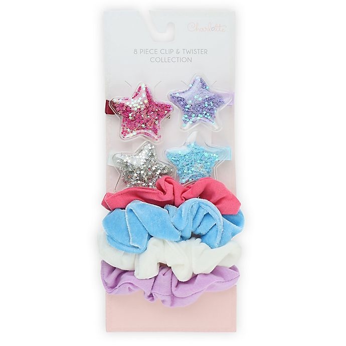 slide 2 of 2, Capelli New York Star Hair Clip and Scrunchie Set, 8 ct