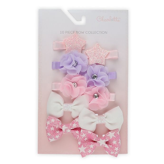 slide 2 of 2, Capelli New York Star, Flowers and Bow Clip Set, 10 ct