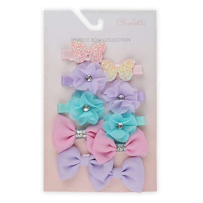 slide 2 of 2, Capelli New York Butterfly, Flower and Bow Clip Set, 10 ct