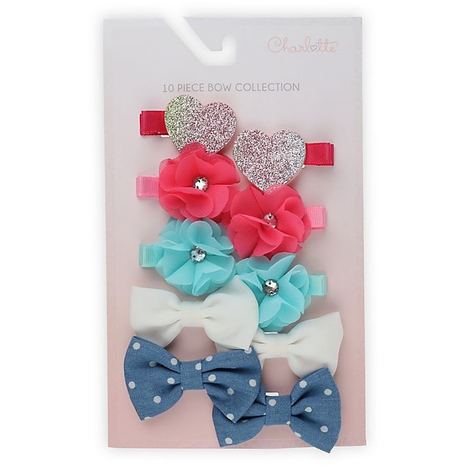 slide 2 of 2, Capelli New York Hearts, Flowers and Bow Clip Set, 10 ct