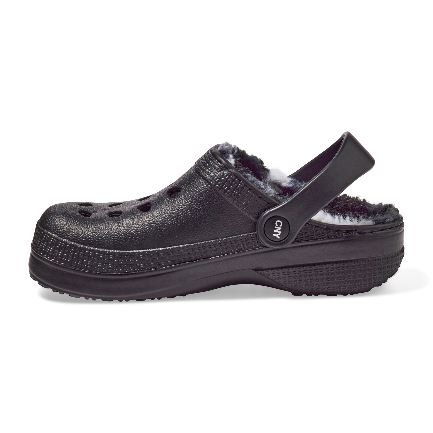 slide 4 of 6, Capelli Boy Fur Clog Solid. Black. Size 12/13, 12/13