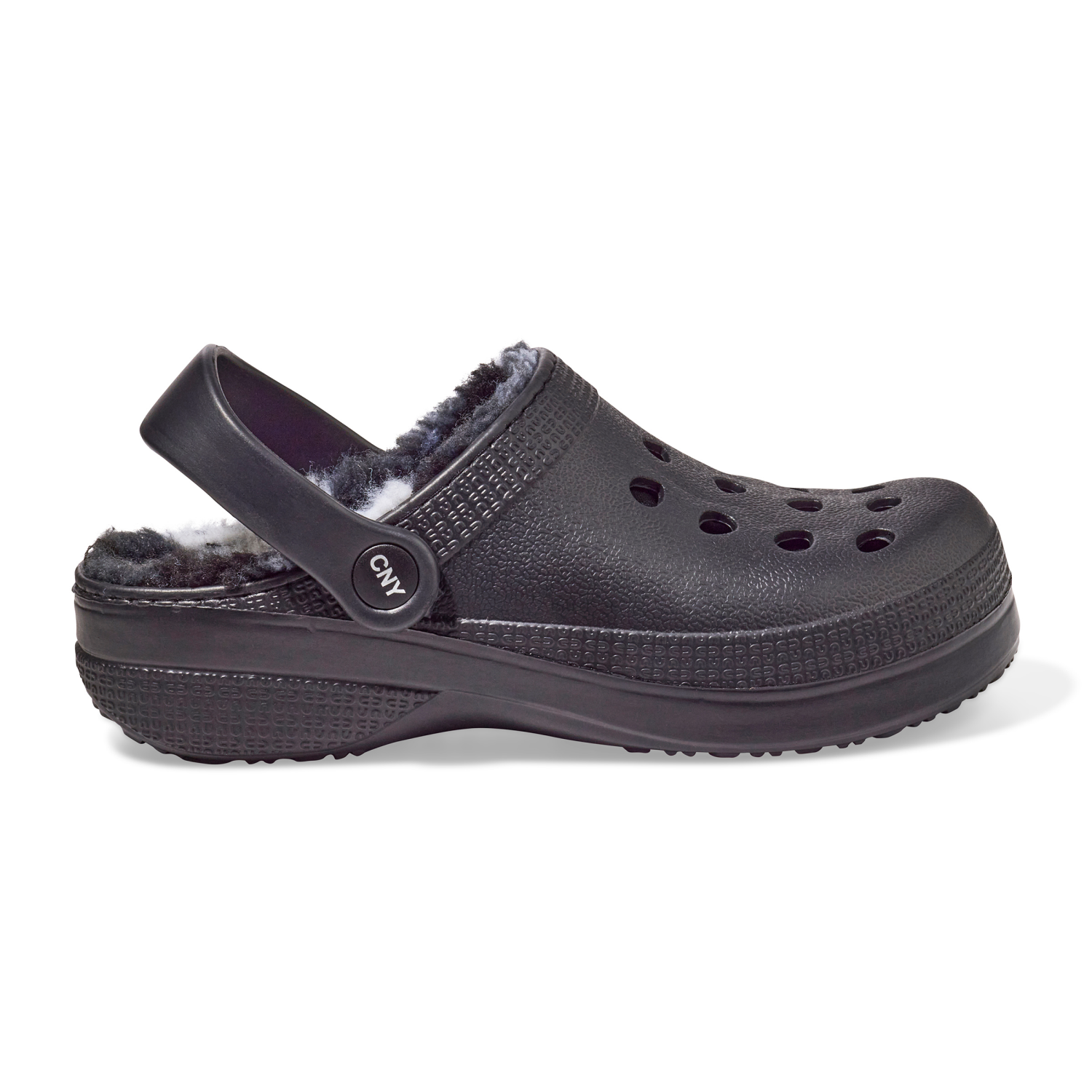 slide 5 of 6, Capelli Boy Fur Clog Solid. Black. Size 12/13, 12/13