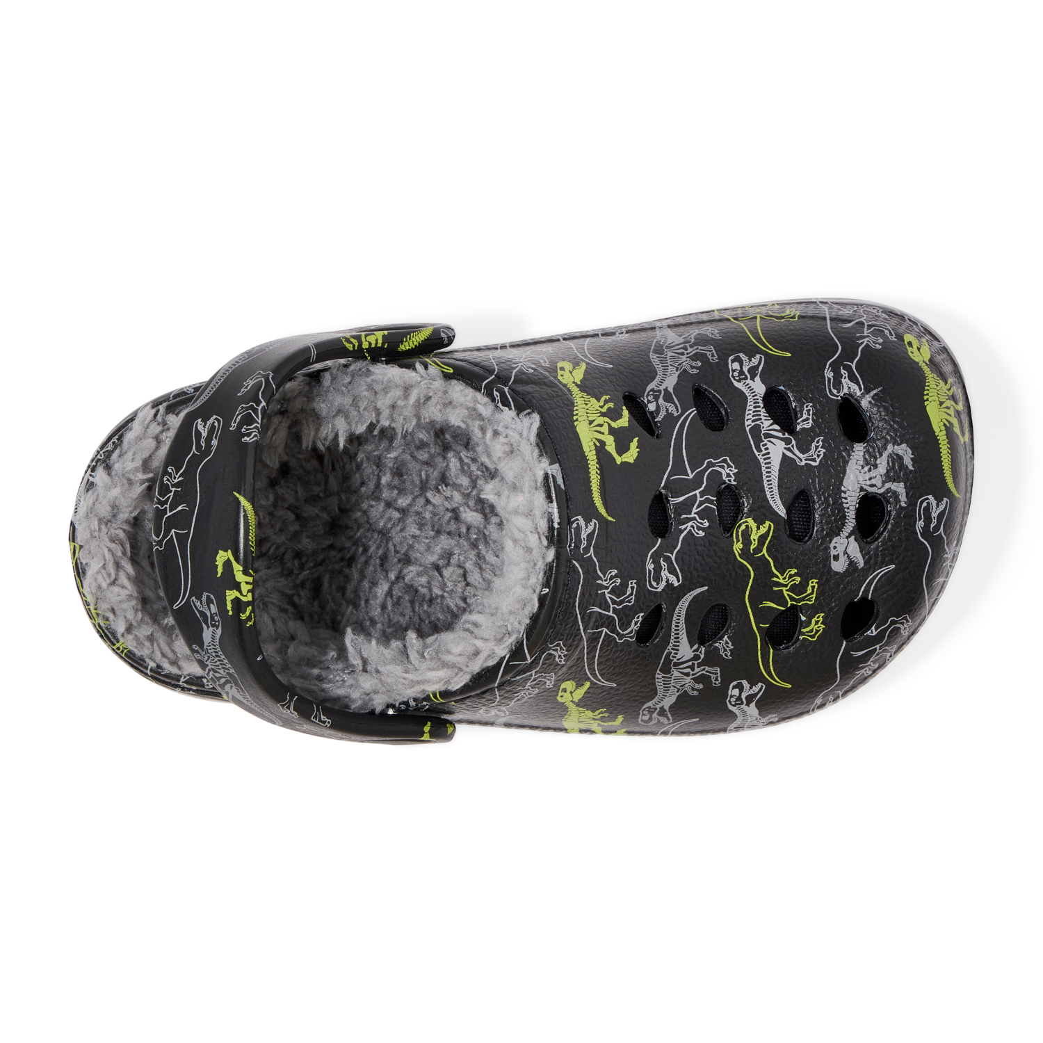 slide 6 of 6, Capelli Tod Boy Fur Clog Dino. Black. Size 4/5, 4/5