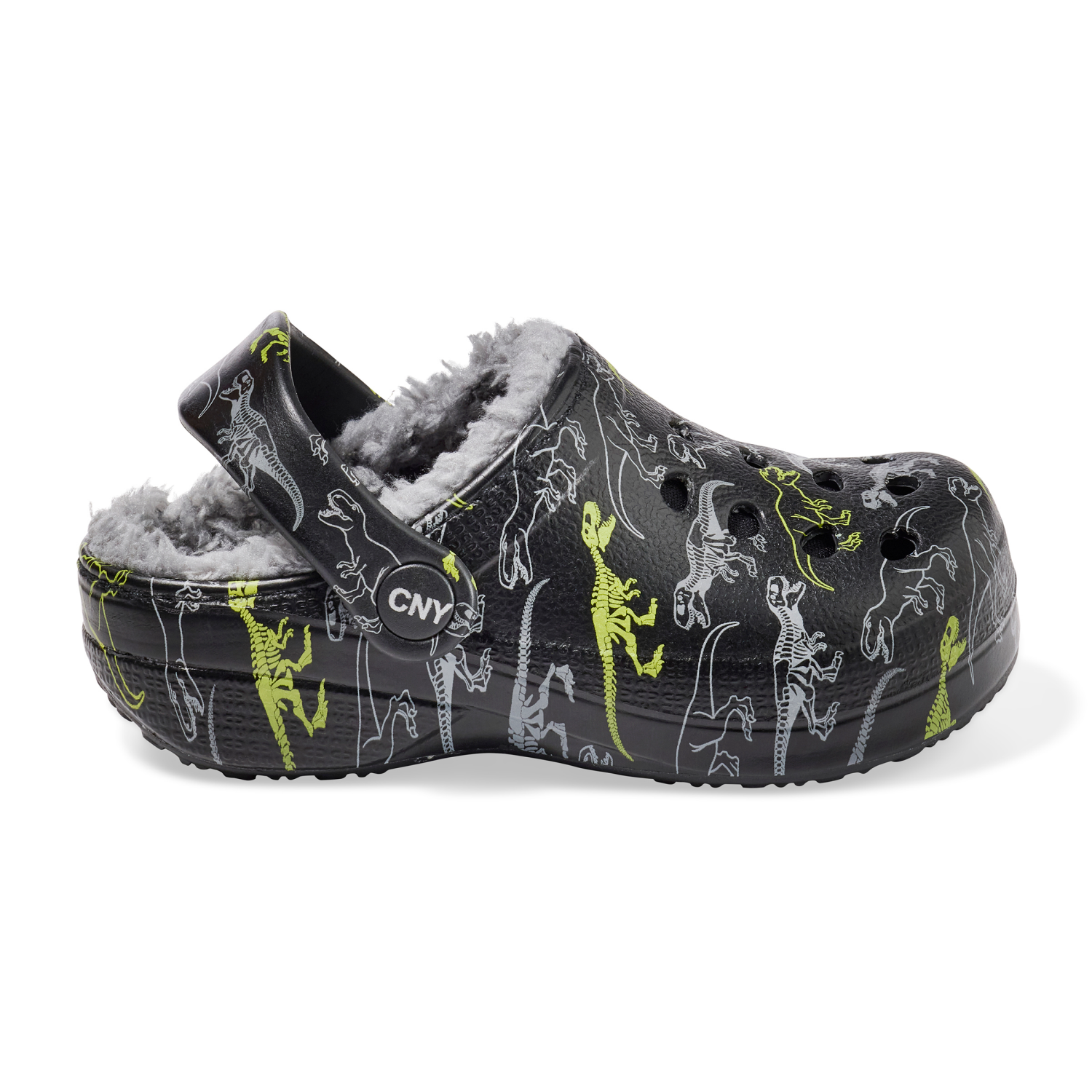 slide 5 of 6, Capelli Tod Boy Fur Clog Dino. Black. Size 6/7, Size 6-7