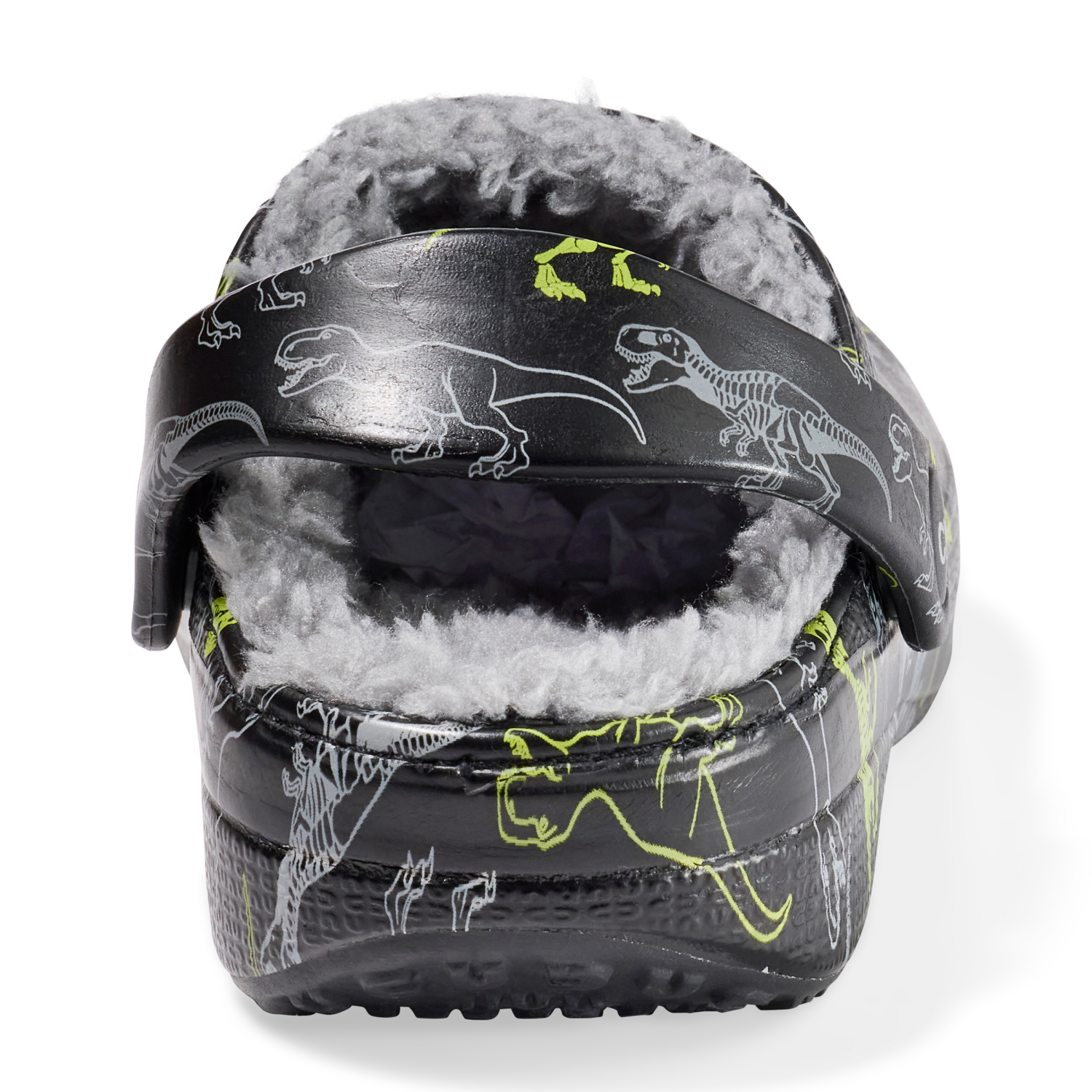 slide 2 of 6, Capelli Tod Boy Fur Clog Dino. Black. Size 8/9, 8/9