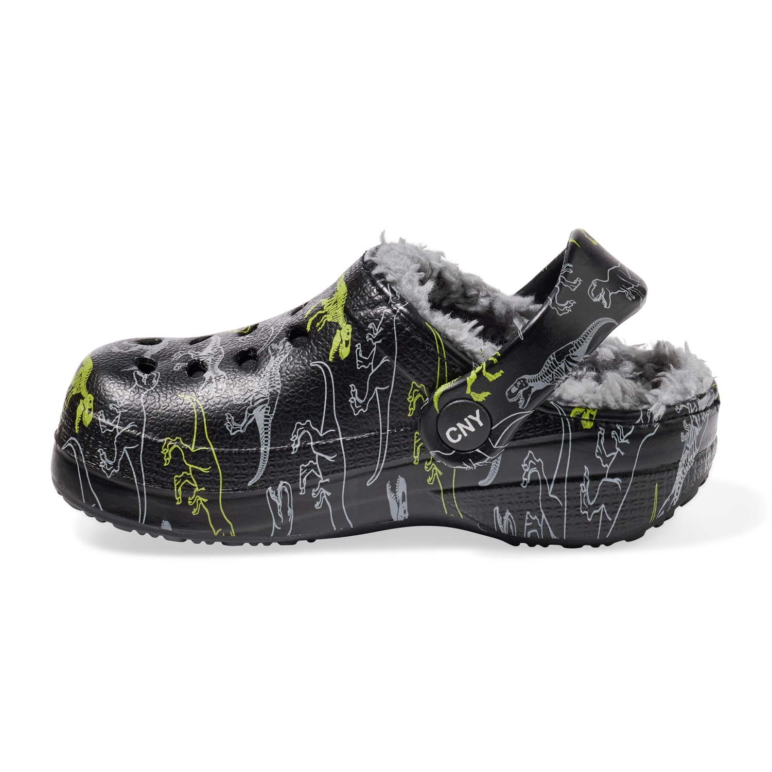 slide 4 of 6, Capelli Tod Boy Fur Clog Dino. Black. Size 8/9, 8/9