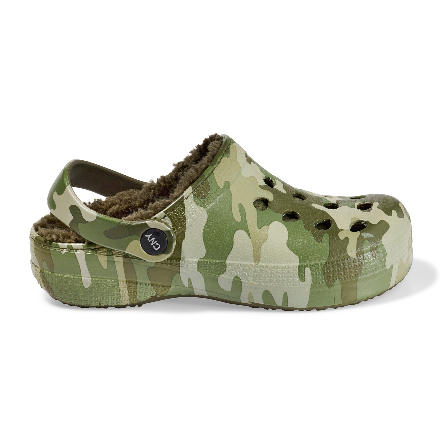 slide 5 of 6, Capelli Boy Fur Clog Camo. Green. Size 10/11, 10/11