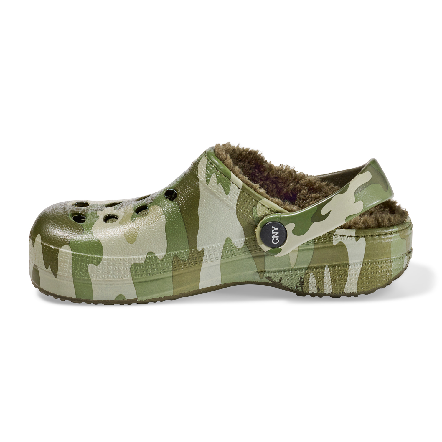 slide 4 of 6, Capelli Boy Fur Clog Camo. Green. Size 3/4, 3/4