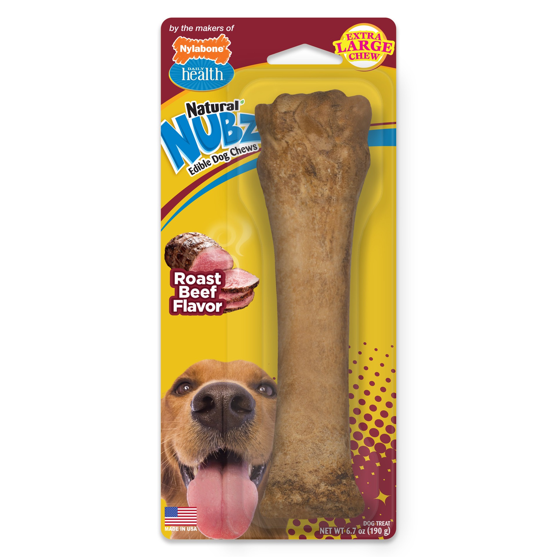 slide 1 of 2, Nylabone Roast Beef Daily Health Xl Bone, 8.2 oz