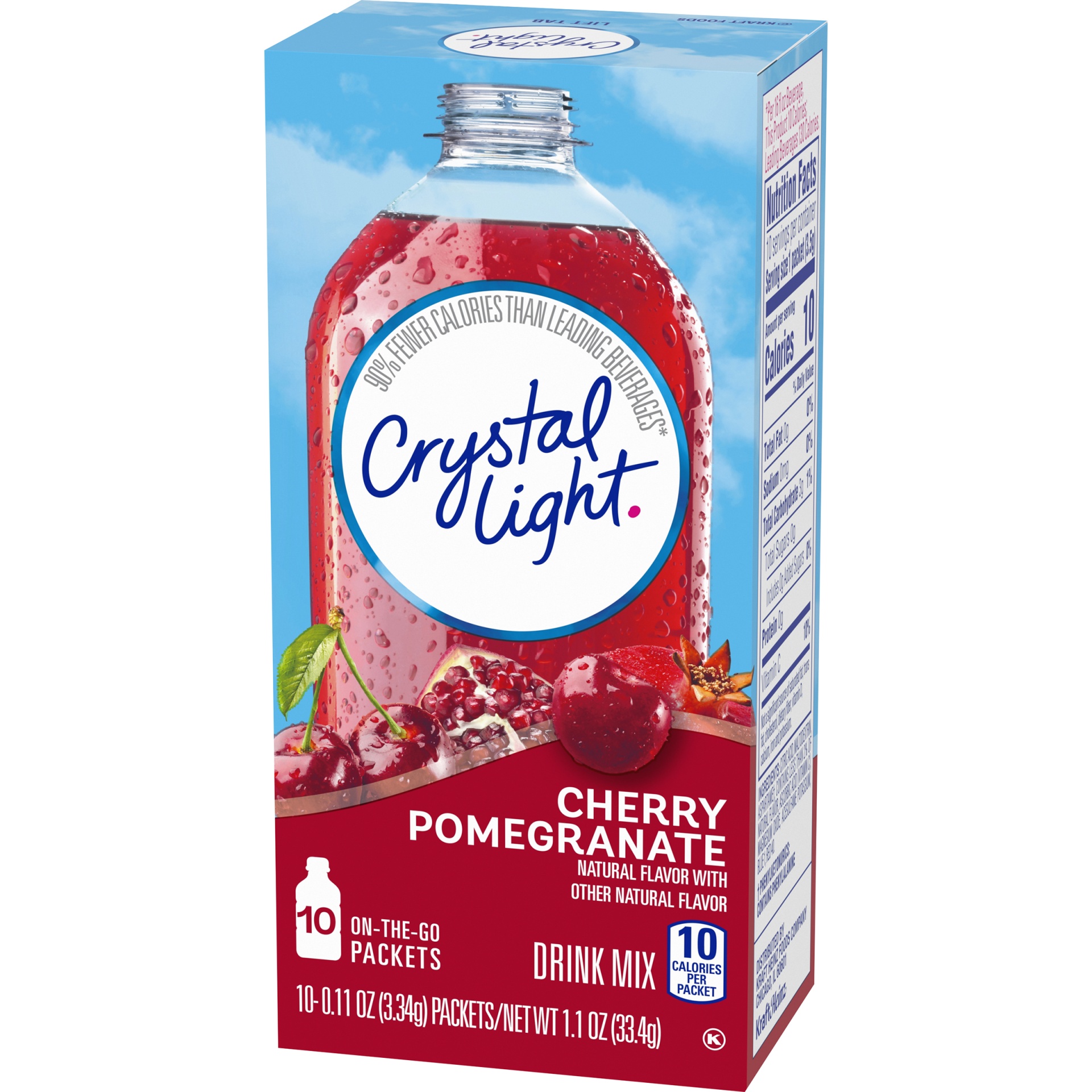 slide 7 of 10, Crystal Light Cherry Pomegranate Naturally Flavored Powdered Drink Mix On-the-Go-Packets, 10 ct