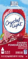 Crystal Light Drink Mix, 10 Packets, for Convenient On-the-Go Flavorful Hydration, Cherry Pomegranate natural flavor with other natural flavor, Zero Sugar, 1.1 oz