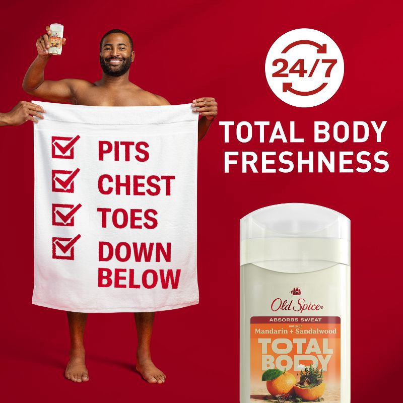 slide 7 of 11, Old Spice Total Body - Whole Body Deodorant - Mandarin & Sandalwood - 3oz, 3 oz
