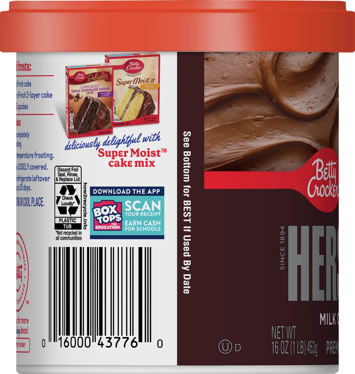 slide 6 of 13, Betty Crocker Gluten Free Hershey's Milk Chocolate Frosting, 16 oz., 16 oz