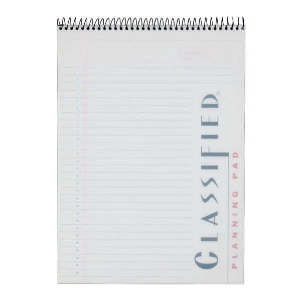 slide 8 of 8, Classified C "B" Planning Pad, Frosty Clear, 70 ct; 8 1/4 in x 11 3/4 in