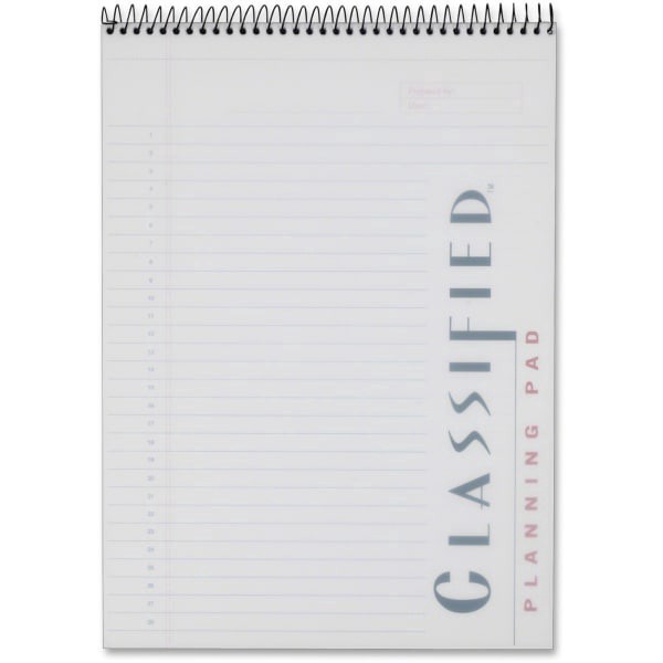 slide 7 of 8, Classified C "B" Planning Pad, Frosty Clear, 70 ct; 8 1/4 in x 11 3/4 in