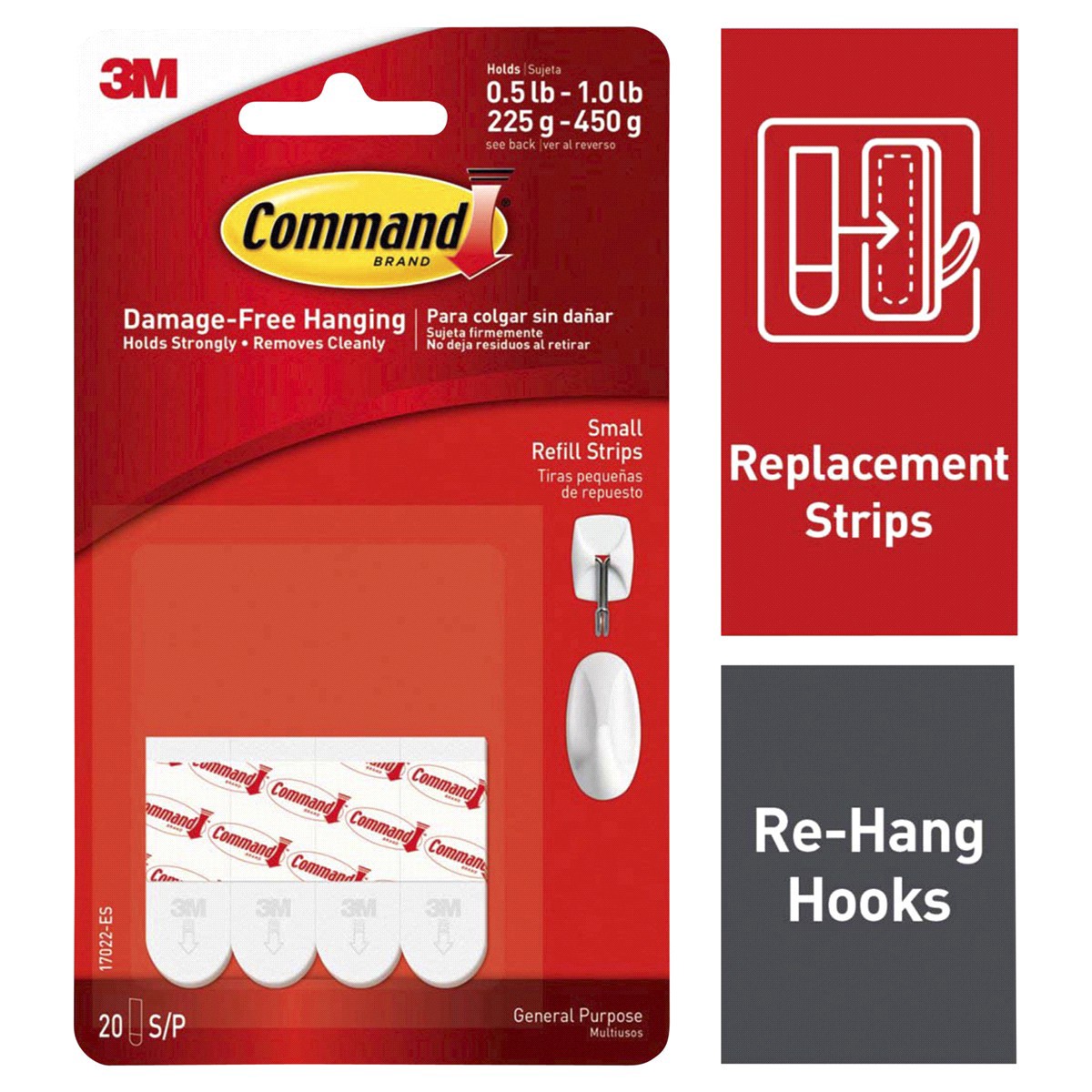 slide 1 of 25, Command Small Refill Strips, White, 20 ct