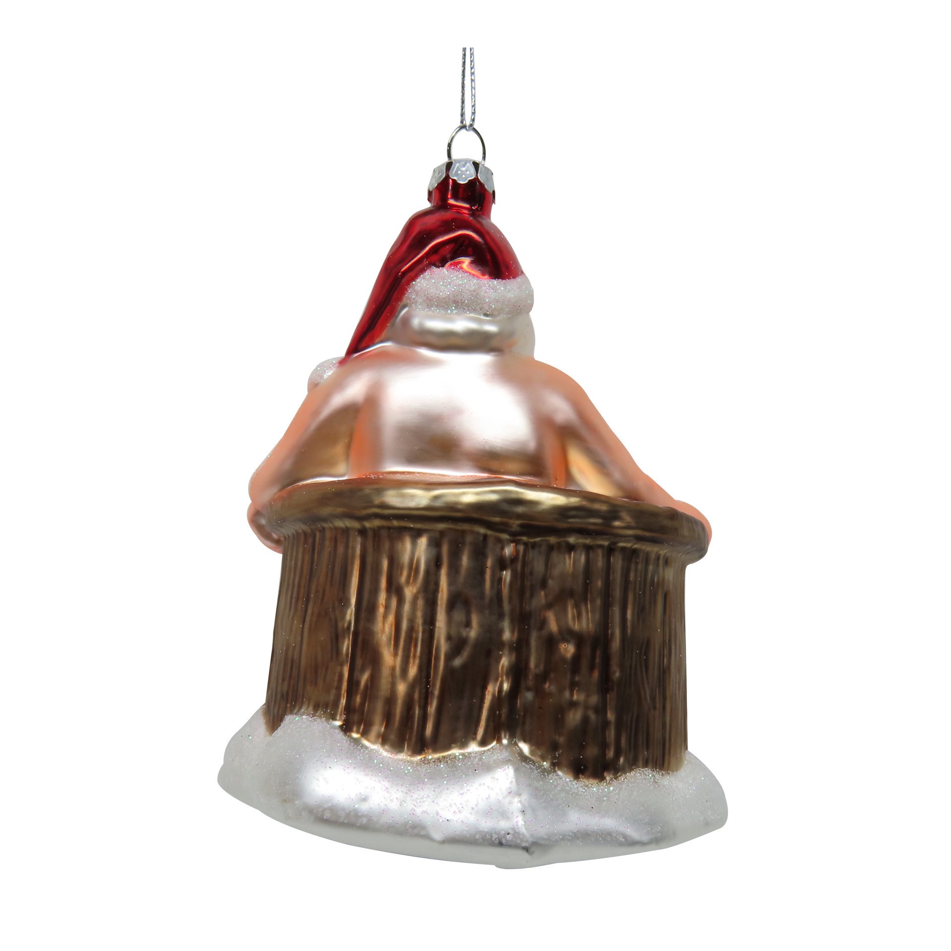 slide 2 of 4, 4.5" Bathing Santa Glass Ornament By Ashland, 4.5 in