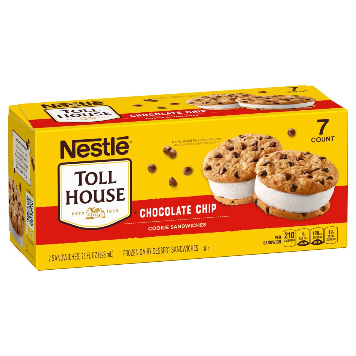 slide 9 of 14, Toll House Nestle Toll House Vanilla Chocolate Chip Cookie Sandwiches, 7 Count, 7 ct