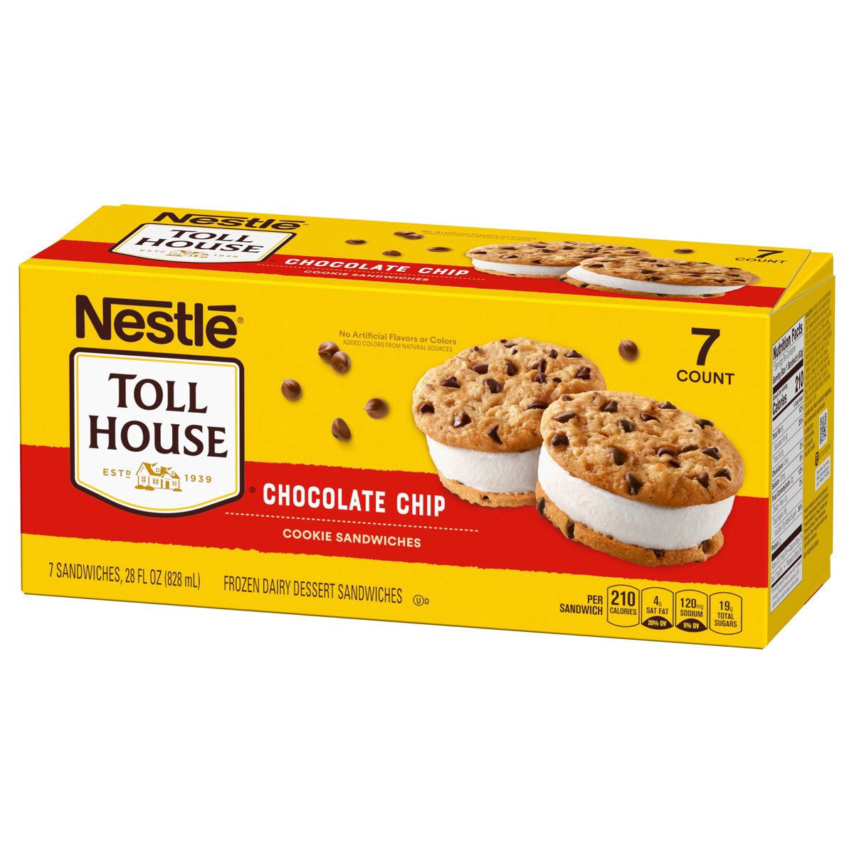 slide 12 of 14, Toll House Nestle Toll House Vanilla Chocolate Chip Cookie Sandwiches, 7 Count, 7 ct