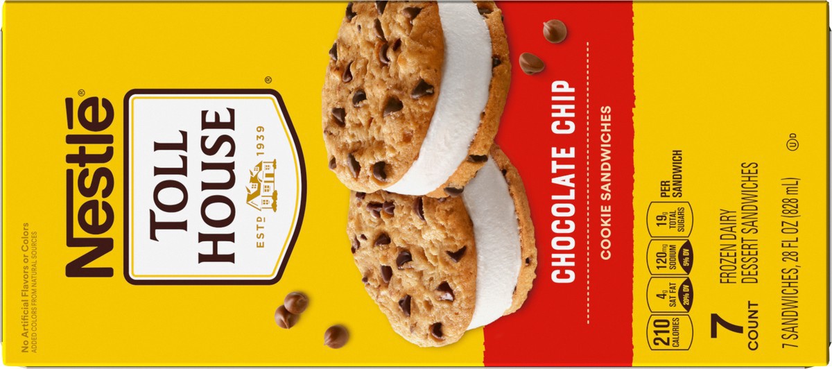 slide 6 of 14, Toll House Nestle Toll House Vanilla Chocolate Chip Cookie Sandwiches, 7 Count, 7 ct