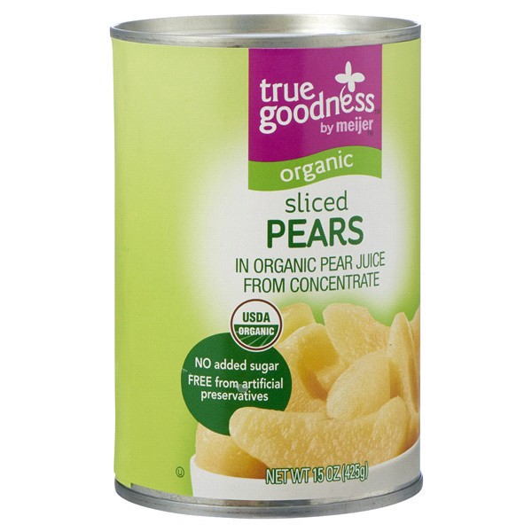 slide 15 of 17, True Goodness Organic Pear Slices, 15 oz