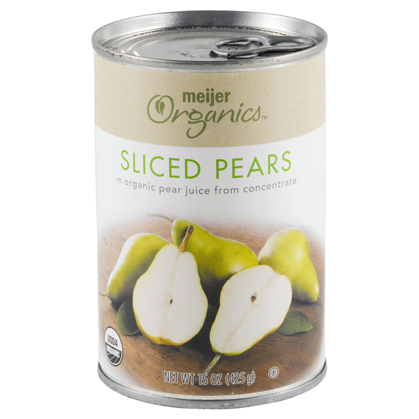slide 1 of 4, Meijer Organics Slices Pears, 15 oz