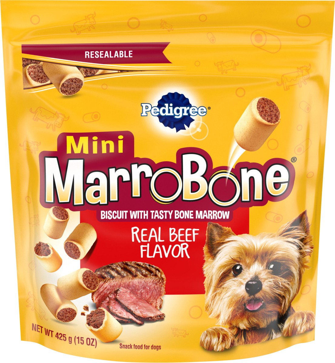 slide 8 of 9, Pedigree Marrobone Toy/Small Beef Flavor Treat, 15 oz