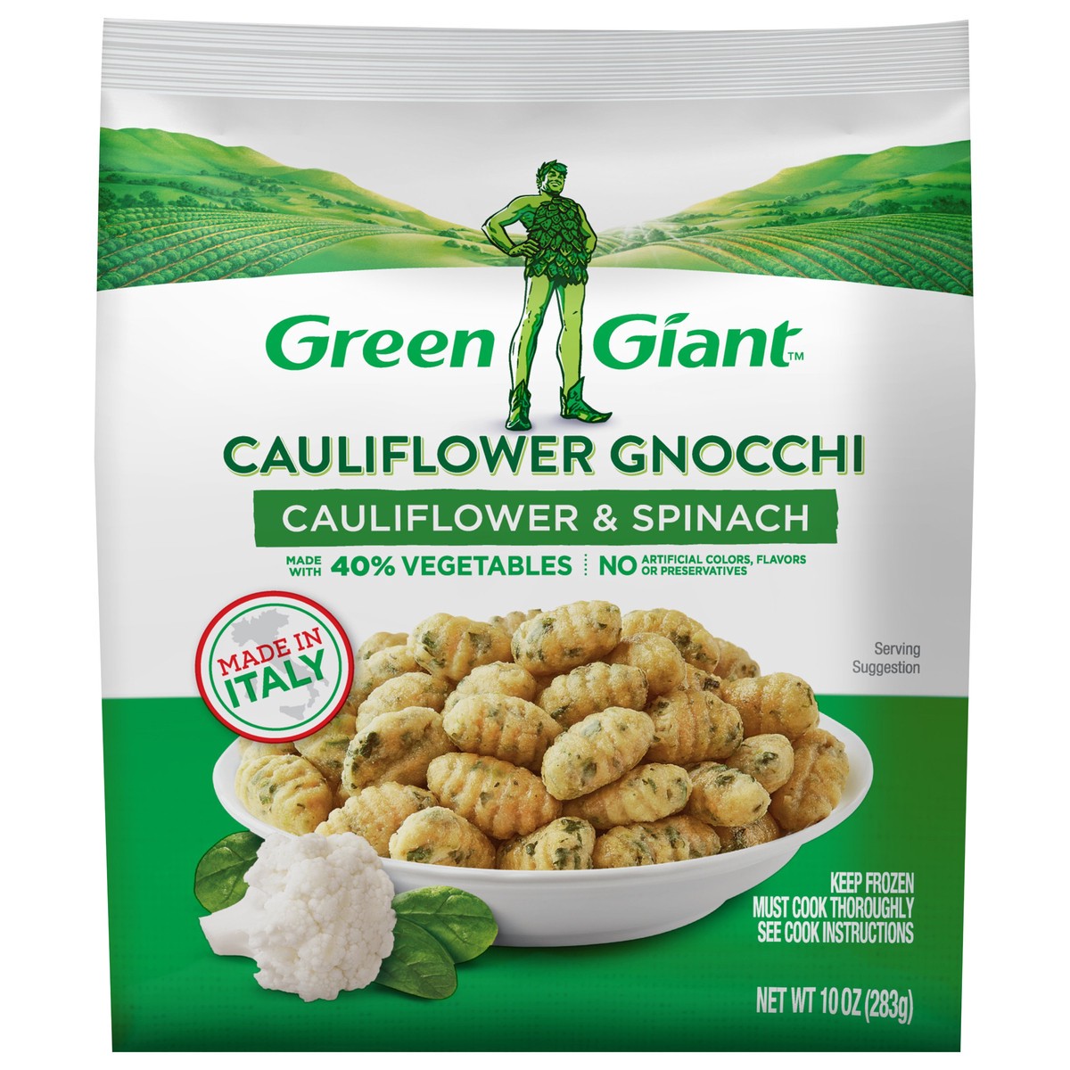 slide 1 of 9, Green Giant Spinach & Cauliflower Gnocchi, Frozen Side Dish, 10 OZ, 10 oz