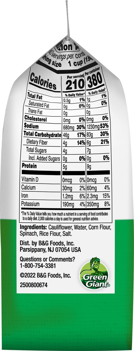 slide 3 of 9, Green Giant Spinach & Cauliflower Gnocchi, Frozen Side Dish, 10 OZ, 10 oz