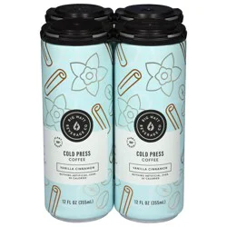 Big Watt Beverage Co Cold Press Vanilla Cinnamon Coffee - 4 x 12 fl oz Cans