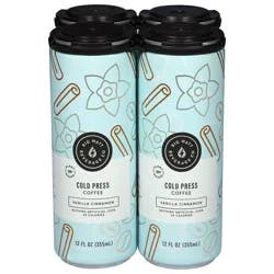 Big Watt Beverage Co Cold Press Vanilla Cinnamon Coffee - 4 x 12 fl oz Cans