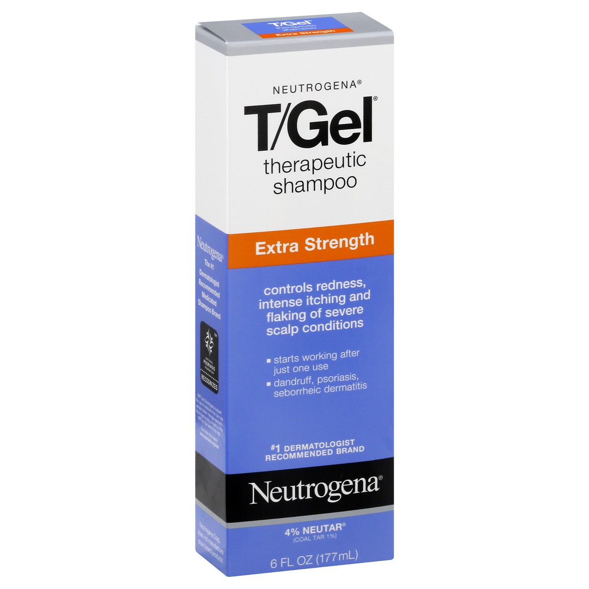 slide 2 of 9, T/Gel Extra Strength Therapeutic Shampoo with 1% Coal Tar, Anti-Dandruff Treatment for Long-Lasting Relief of Itchy, Flaky Scalp from Psoriasis & Seborrheic Dermatitis, 6 fl. oz, 6 fl oz